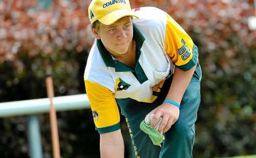 Corey Wedlock playing in the West Coffs fours final on Sunday. Corey Wedlock playing in the West Coffs fours final on Sunday.